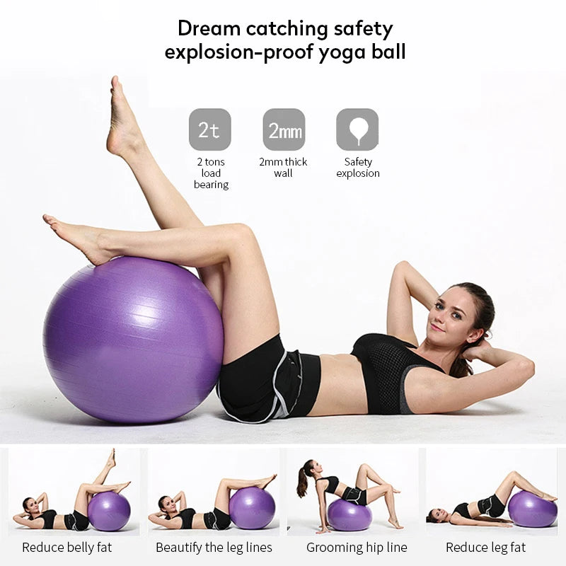 PVC Fitness Balls Yoga Ball Thickened Explosion-proof Exercise Home Gym Pilates Equipment Balance Ball 45cm/55cm/65cm/75cm/85cm