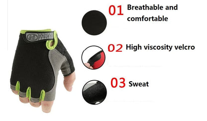 Gym Anti Slip Half Finger Gloves Breathable Dumbbells Gloves Men Women Elastic Shock Exercise Sports gloves for Cycling Bicycle