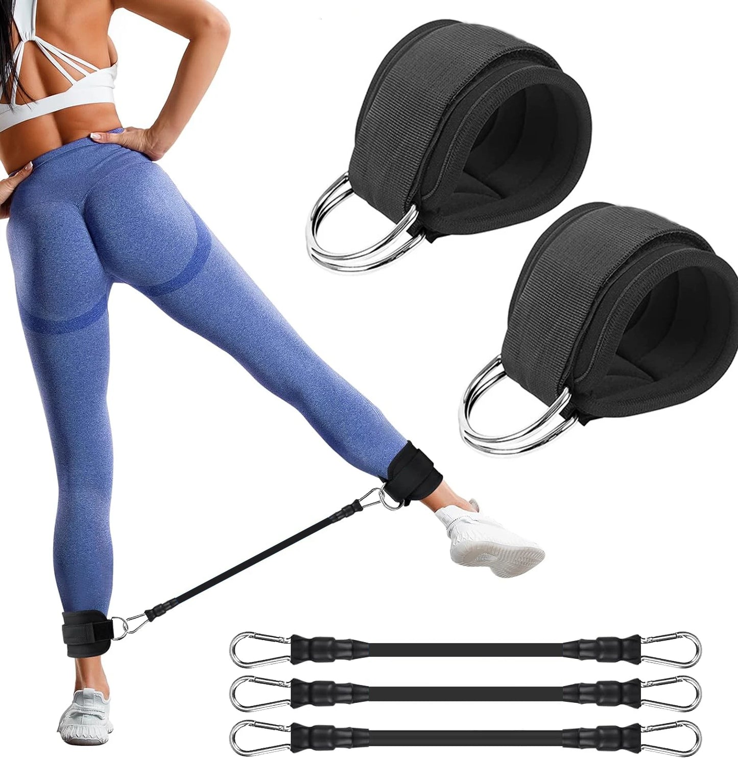 Ankle Resistance Bands, Ankle Bands for Working Out with Cuffs, Resistance Bands for Leg Butt Training Workout Equipment for Kic