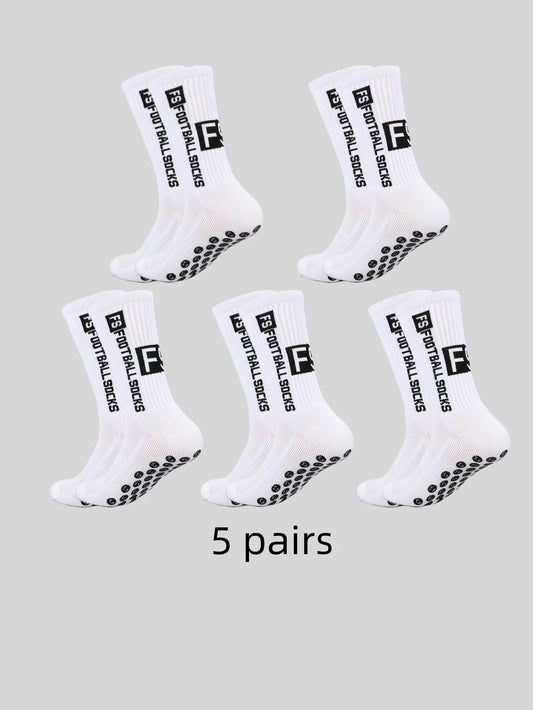 5 pairs of multi-color adhesive dots for anti slip, sweat absorption, and odor prevention FS football socks and sports socks