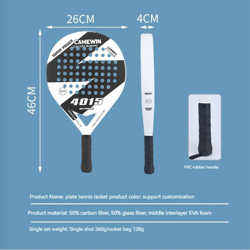 Kaiwei Blue and White Beach Appearance Beautiful Sports Board Tennis Racquet 50% Carbon Manufacturer Sales