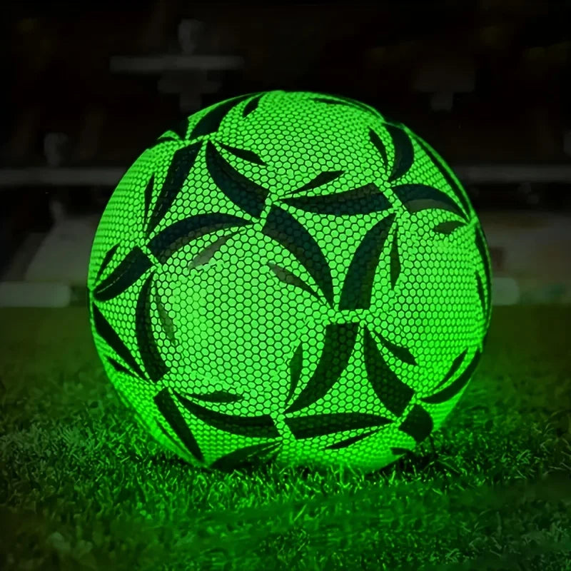 1Pro Size 5 Soccer Ball - Durable, Machine-Sewn & Glow-in-the-Dark Design for All-Weather Play