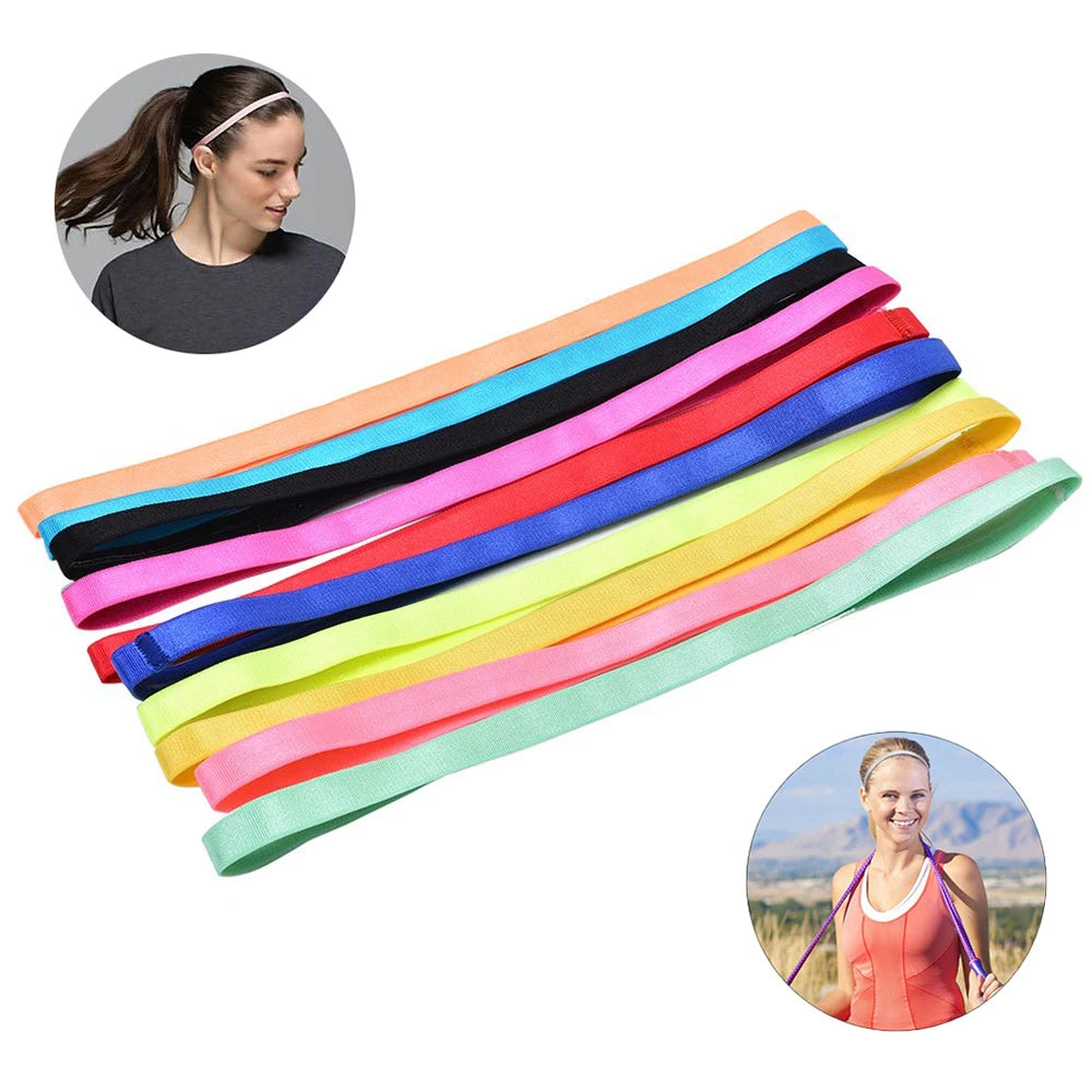 Thin Sport Headbands for Women and Men Non-slip Yoga Hair Band Elastic Sweatbands for Football,Basketball,Soccer,Tennis and Golf