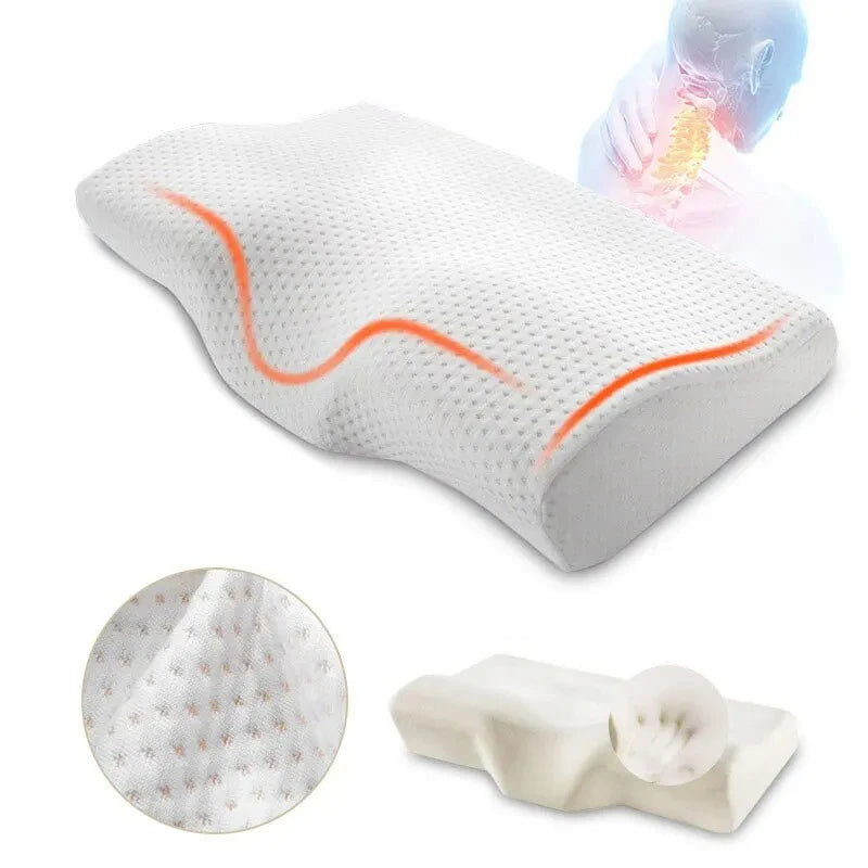 1 pc Memory Foam Bed Orthopedic Pillow Neck Protection Slow Rebound Memory Pillow Butterfly Shaped Health Cervical Neck