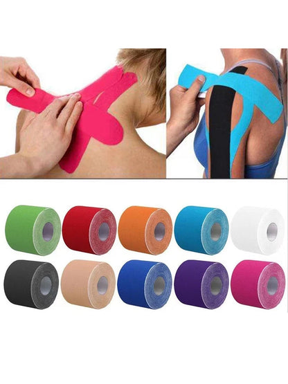 5M Size Kinesiology Tape Athletic Elastoplast Sport Recovery Strapping Gym Waterproof Tennis Muscle Pain Relief Bandage