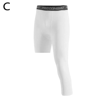 Single Leg Basketball Leggings Quick Drying Men's Running Football Yoga Fitness Compression Pants Sports Clothing Accessories