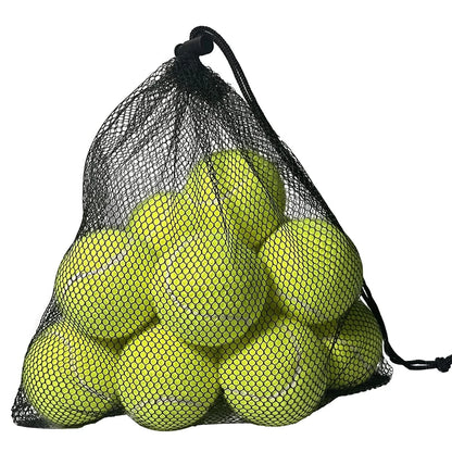 6/12pcs Tennis Balls with Mesh Carry Bag Practice Ball High Elasticity Pet Dog Playing Balls Outdoor Training Sports Competition