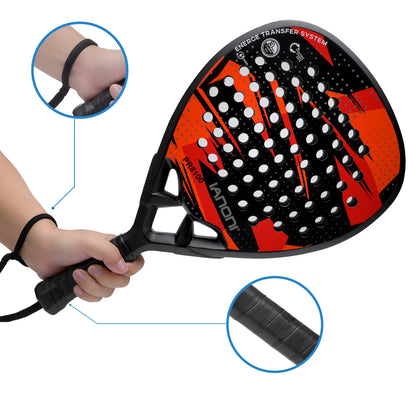 IANONI Padel Racket Carbon Fiber Surface with EVA Memory Flex Foam Core Padel Tennis Racquets Lightweight