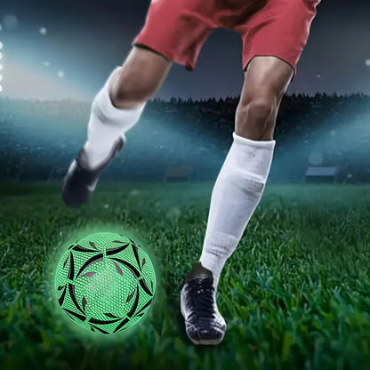 1Pro Size 5 Soccer Ball - Durable, Machine-Sewn & Glow-in-the-Dark Design for All-Weather Play