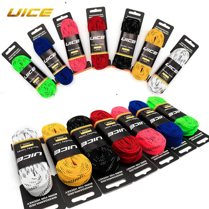 Ice Hockey Skate Laces 84 96 108 120inch Dual Layer Braid Reinforced Waxed Tip Design Hockey Skate Shoe Lacer Hockey Accessories