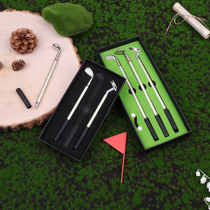 Golf Pen Set Mini Desktop Golf Ball Pen Gift Includes Putting Green 3 Clubs Pen Balls and Flag Desk Games