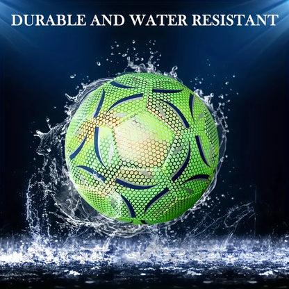 1Pro Size 5 Soccer Ball - Durable, Machine-Sewn & Glow-in-the-Dark Design for All-Weather Play