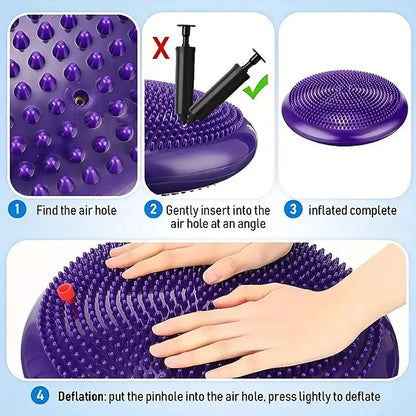 Balance Pad Yoga Massage Seat Cushion Thickened Explosion-Proof Balance Ball Inflatable Massage Seat Cushion Balance Plate