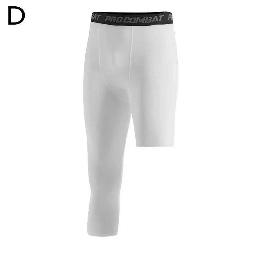 Single Leg Basketball Leggings Quick Drying Men's Running Football Yoga Fitness Compression Pants Sports Clothing Accessories