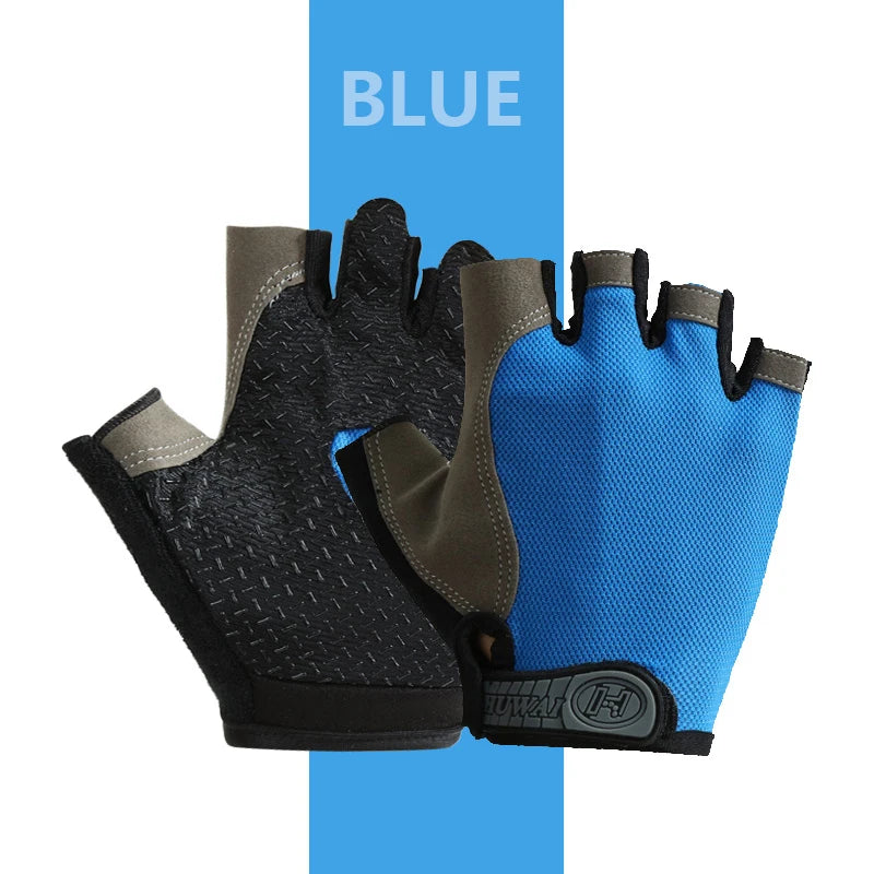 Gym Anti Slip Half Finger Gloves Breathable Dumbbells Gloves Men Women Elastic Shock Exercise Sports gloves for Cycling Bicycle