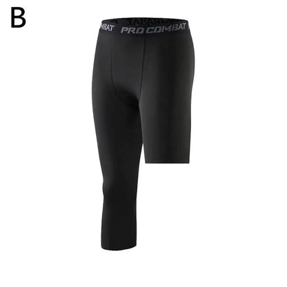 Single Leg Basketball Leggings Quick Drying Men's Running Football Yoga Fitness Compression Pants Sports Clothing Accessories